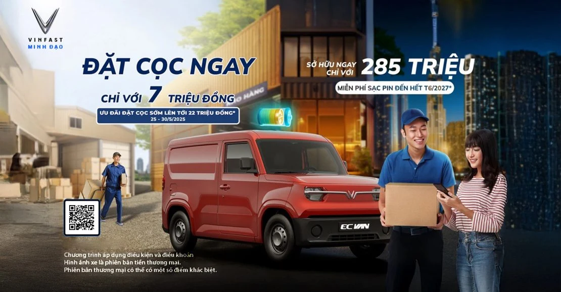 mở bán nhận đặt cọc ưu đãi vinfast ec van xe tải van điện