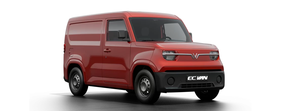 xe tải van vinfast ec van màu đỏ minivan