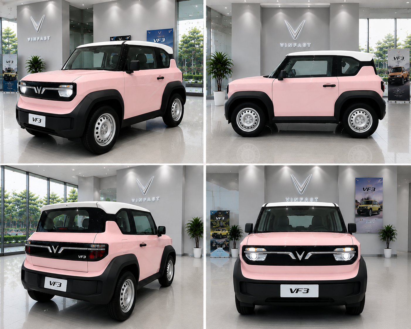 vinfast vf3 màu hồng